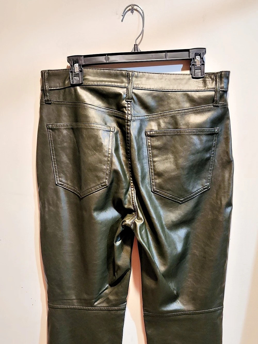Gap Vintage Slim High Rise Leather  Jeans Green Waist 31 - Picture 4 of 11